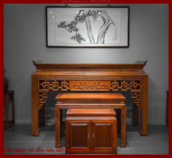 Bàn thờ cao cấp gỗ hương đá